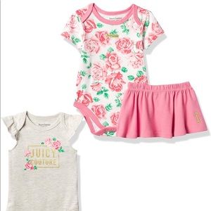 Juicy Couture Toddler 3 Piece Skirt Set